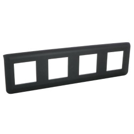 Plaque Mosaic horizontale Legrand - 4x2 modules - Noir mat