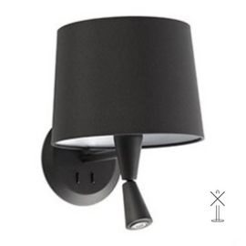 Lampe applique avec lecteur LED Mambo - Noir - Avec ampoule - 3W - 3000K