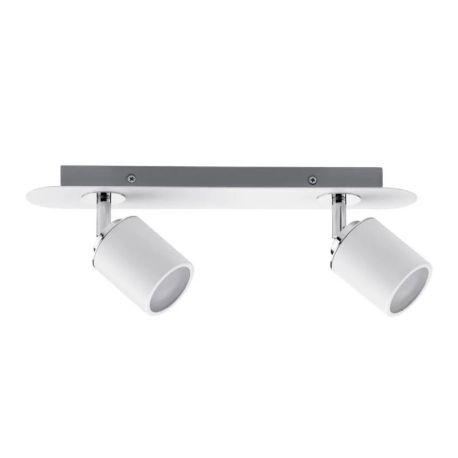 Projecteur 2 sources Tube - Blanc/chrome - 2x10W - GU10 - 230V - IP44 - Dimmable - Sans ampoule