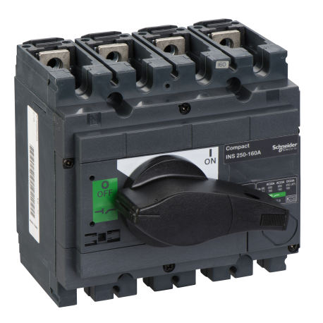 Interrupteur sectionneur ComPact INS250 Schneider Electric - 4P - 160 A - Poignée noire