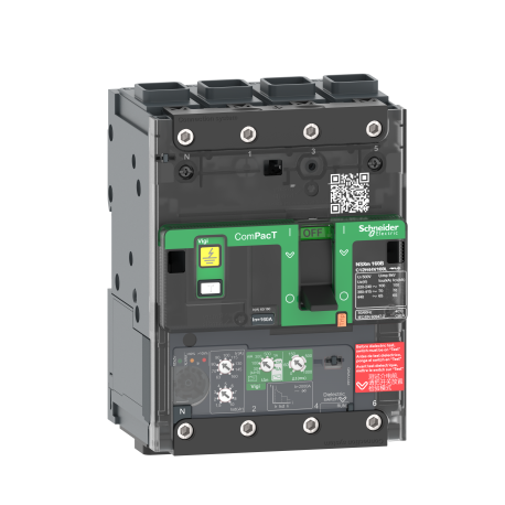 Disjoncteur différentiel Vigi ComPacT NSXmE - MicroLogic 4.1 - Type A/AC - 100A - 4P4D - 16kA - Borne Everlink