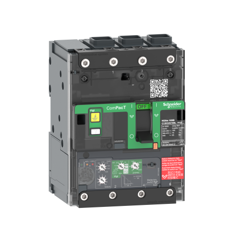 Disjoncteur différentiel Vigi ComPacT NSXmN - MicroLogic 4.1 - Type A/AC - 50A - 3P3D - 50kA - Borne Everlink