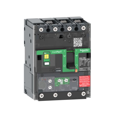Disjoncteur différentiel Vigi ComPacT NSXmE - MicroLogic 4.1 - Type A/AC - 100A - 3P3D - 16kA - Borne à cosses