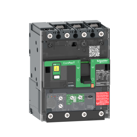 Disjoncteur différentiel Vigi ComPacT NSXmE - MicroLogic 4.1 - Type A/AC - 100A - 3P3D - 16kA - Borne à cosses