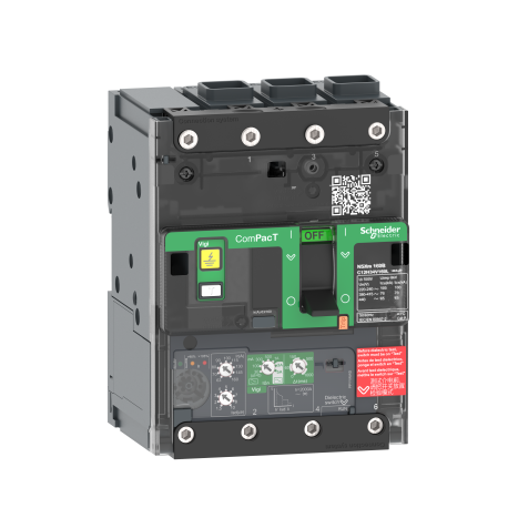 Disjoncteur différentiel Vigi ComPacT NSXmN - MicroLogic 4.1 - Type A/AC - 160A - 3P3D - 50kA - Borne Everlink