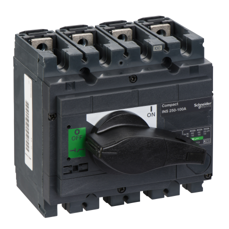 Interrupteur sectionneur ComPact INS250 Schneider Electric - 4P - 100 A - Poignée noire