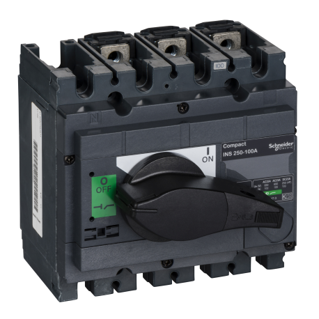 Interrupteur sectionneur ComPact INS250 Schneider Electric - 3P - 100 A - Poignée noire