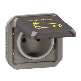 Prise renforcée pour recharge véhicule électrique Green'up Legrand - Plexo - 16A - 230V - A composer - Anthracite