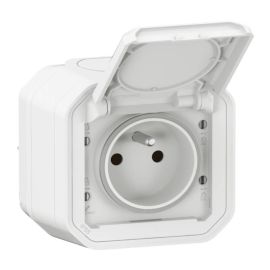 Prise de courant 2P+T étanche Plexo Legrand - 16A - Complet - Blanc