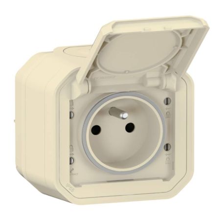 Prise de courant 2P+T étanche Plexo Legrand - 16A - Complet - Beige