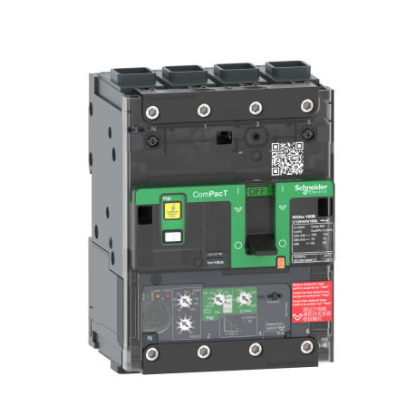Disjoncteur différentiel Vigi ComPacT NSXmH - MicroLogic 4.1 - Type A/AC - 50A - 4P4D - 70kA - Borne Everlink