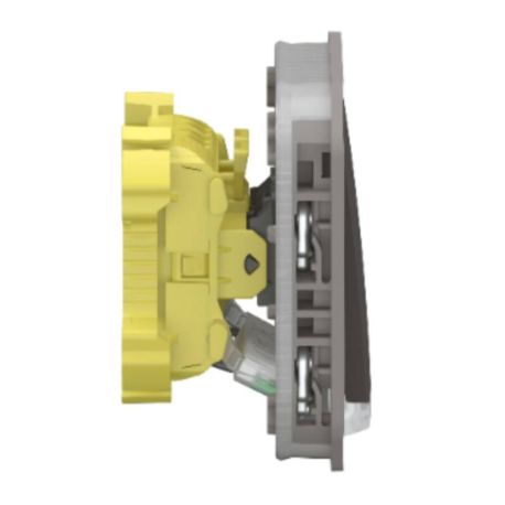 600117 Poussoir simple avec voyant lumineux et marquage cadenas dooxie 6A 250V~ finition alu - professionnel