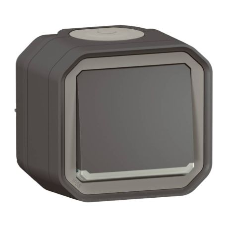 Va-et-vient étanche avec voyant témoin Plexo Legrand - 10AX - IP55 - Complet - En saillie - Anthracite