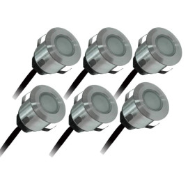Lot de 6 spots à encastrer Patio V2 Arlux - Ø 35mm - 4.5W - 3000K - Inox