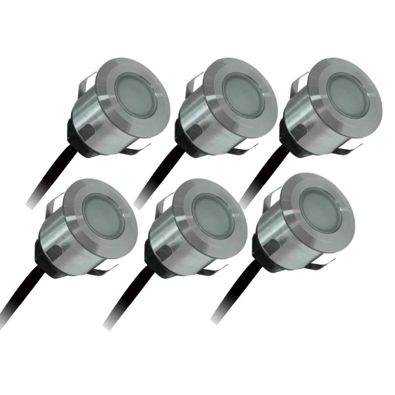 Lot De 6 Spots Encastrables LED GU10 LEDLUX - Chromé Carré - Avec Douilles Et Ressorts - Orientables 30°