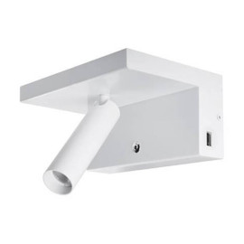 Applique murale MILO 2 Indigo - 5W - 3000K - 2USB - Blanc mat - Non dimmable
