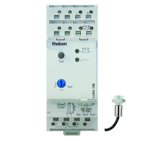 Interrupteur crépusculaire analogique Luna 109 Theben - 2 à 2000 lux - 230 V - 50/60 Hz - Cellule encastrée