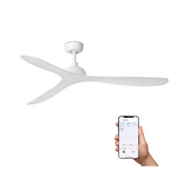 Ventilateur plafonnier connecté avec moteur DC Gotland L Faro - 28m² - 6 vitesses - Blanc SMART