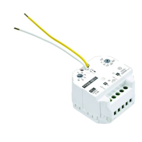 Micromodule récepteur encastré sans fil 10 ampères TYXIA 4811 - sortie alimentée - 1 voie marche / arrêt + minuterie