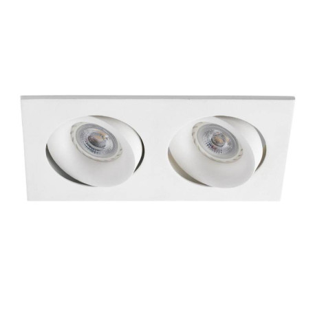 Double spot encastré Argon RCT - Sans ampoule - 2xGU10/MR16 - Blanc