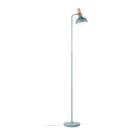 Lampadaire NEORDIC JUNA - 20W - E14 - 230V - Vert satiné/cuivre - Bois/métal - Dimmable - Sans ampoule