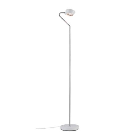 Lampadaire LED Ramos - 11W - 2700K - 560lm - Dimmable - Avec ampoule - Chrome/Blanc dépoli