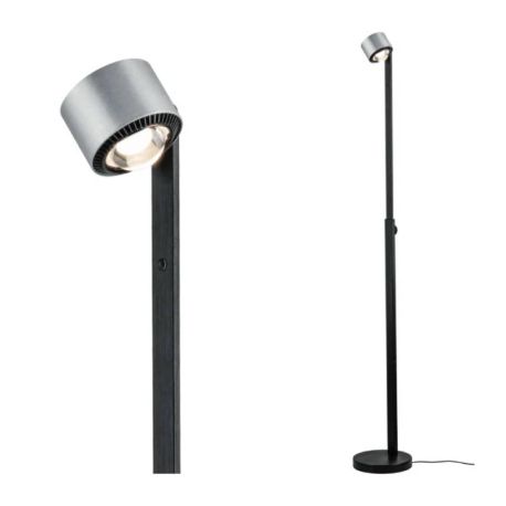Lampadaire LED Aldan - 15,5W - 2700K - 880lm - Dimmable - Noir/Alu brossé