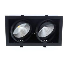 Spot encastré orientable IZA 2 SDX Indigo - 2CCT - 2X24W - 320x176mm - Noir - Dimmable