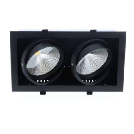 Spot encastré orientable IZA 2 SDX Indigo - 2CCT - 2X24W - 320x176mm - Noir - Dimmable