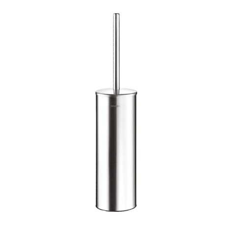 Porte-balai mural avec brosse WC et couvercle Delabie - Inox satiné