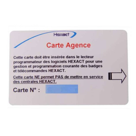 Carte agence pour compte HEXACT WEB Aiphone - Format CB - Sans logo