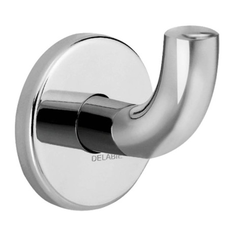 Patère virgule Delabie - Modèle court - Inox brillant