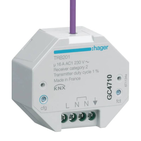 Module à encastré KNX Hager - 1 Sortie - 16A - Radio QL