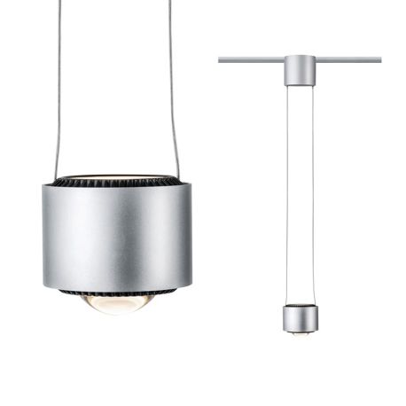 Suspension LED Urail Aldan Paulmann - 8,5W - 2 700K - Chrome mat, Noir