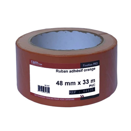 Ruban adhésif multiusages RAM - PVC - 48mm x 33m - Orange