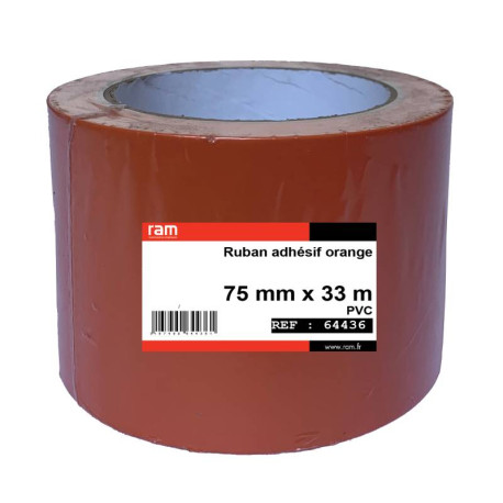 Ruban adhésif multiusages RAM - PVC - 75mm x 33m - Orange