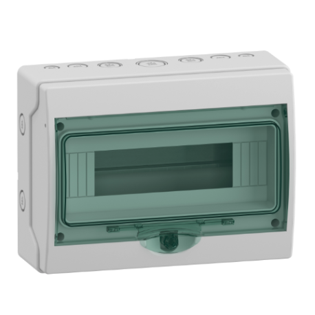 Mini-coffret pour appareillage modulaire Mureva Schneider Electric - 1 rangée - 12 modules - IP65 - En saillie