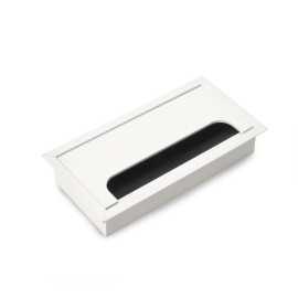 Passe câble à encastrer Quadrum Emuca - Rectangulaire - 159x80mm - Aluminium - Blanc