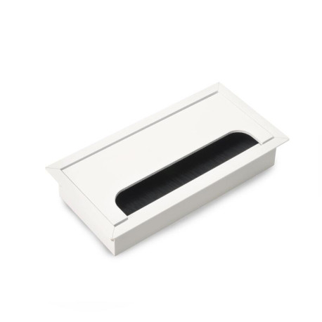 Passe câble à encastrer Quadrum Emuca - Rectangulaire - 159x80mm - Aluminium - Blanc