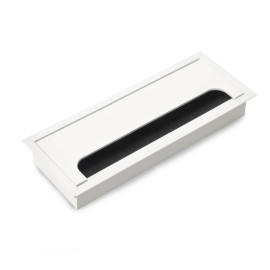 Passe câble à encastrer Quadrum Emuca - Rectangulaire - 269x80mm - Aluminium - Blanc