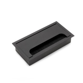 Passe câble à encastrer Quadrum Emuca - Rectangulaire - 159x80mm - Aluminium - Noir
