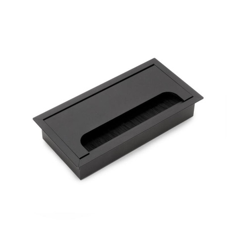 Passe câble à encastrer Quadrum Emuca - Rectangulaire - 159x80mm - Aluminium - Noir
