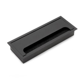 Passe câble à encastrer Quadrum Emuca - Rectangulaire - 269x80mm - Aluminium - Noir