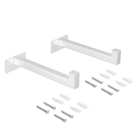 Jeu de 2 supports en L Shelf Emuca - Pour étagères bois - Acier - Blanc