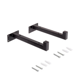 Jeu de 2 supports en L Shelf Emuca - Pour étagères bois - Acier - noir