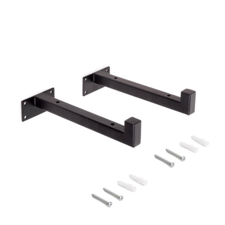 Jeu de 2 supports en L Shelf Emuca - Pour étagères bois - Acier - noir