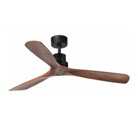 Ventilateur de plafond LANTAU Faro - Connecté - 28m² - 6 vitesses - Noir/bois