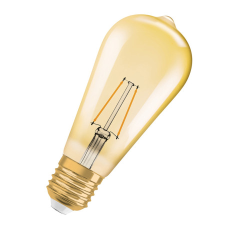 Ampoule LED filament Edison Gold Osram - E27 - 2.5W - 220lm - 2400K