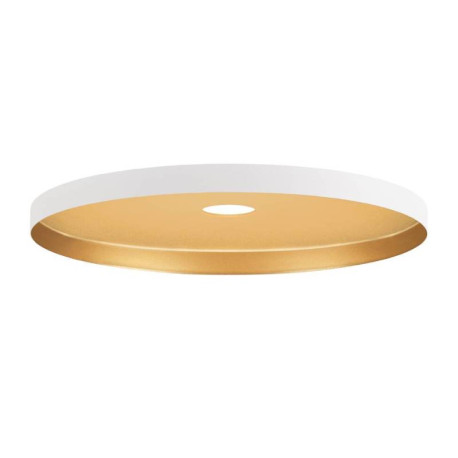 Abat-jour rond LALU PLATE 22 SLV - Ø 220mm - H 15mm - Acier - Blanc et Or