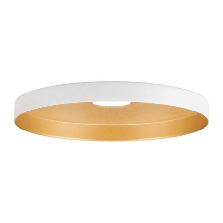 Abat-jour rond LALU PLATE 15 SLV - Ø 150mm - H 15mm - Acier - Blanc et Or